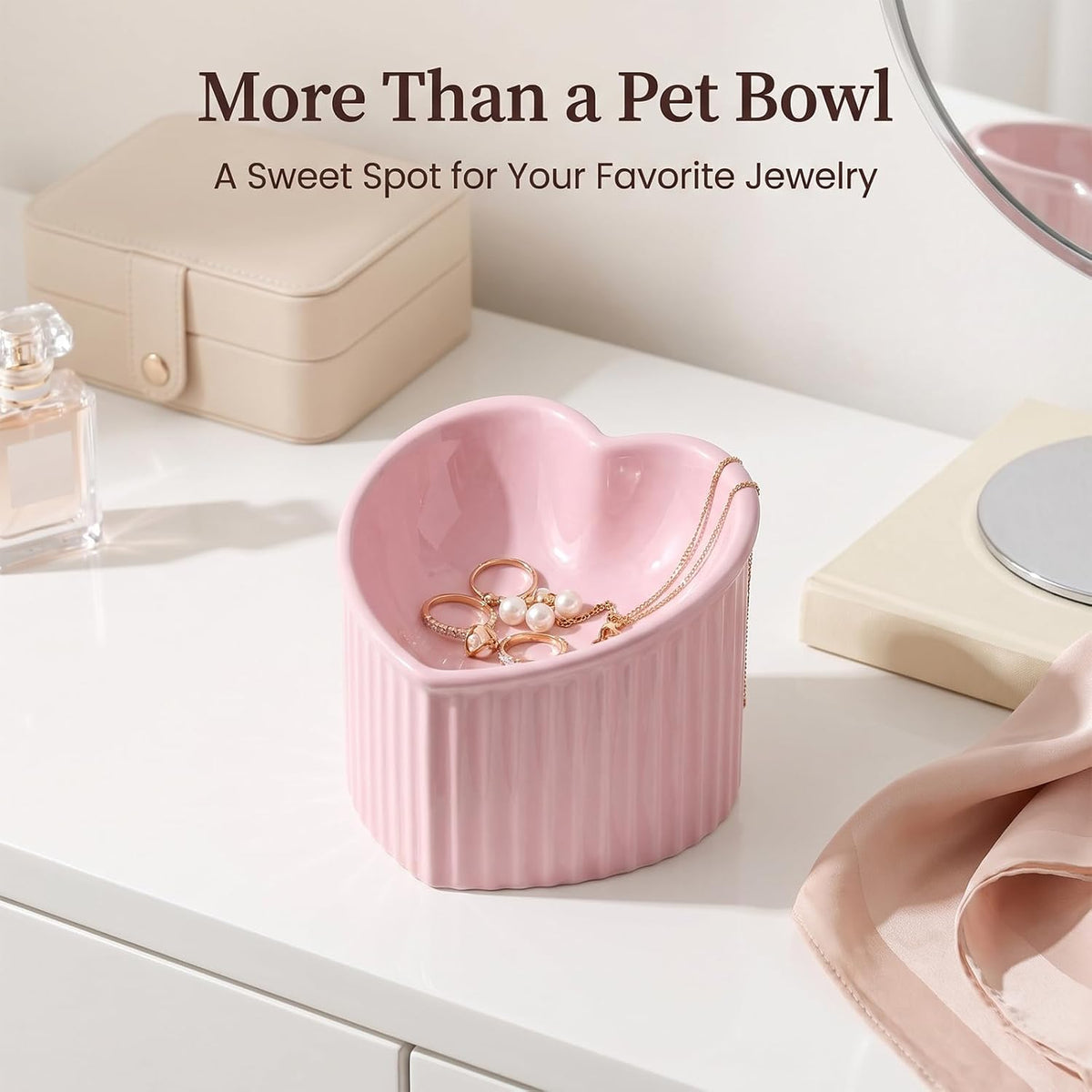 Dark Green Ceramic Raised Cat Bowls, Tilted Elevated Food or Water Bowls, Stress Free, Backflow Prevention, Dishwasher and Microwave Safe, Lead & Cadmium Free