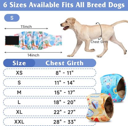 Dog Belly Bands for Male Dogs 5 Pack, Reusable Male Dog Diapers, Washable Belly Bands, Adjustable Pee Wraps for Marking, Incontinence & Training, Rabbit, S